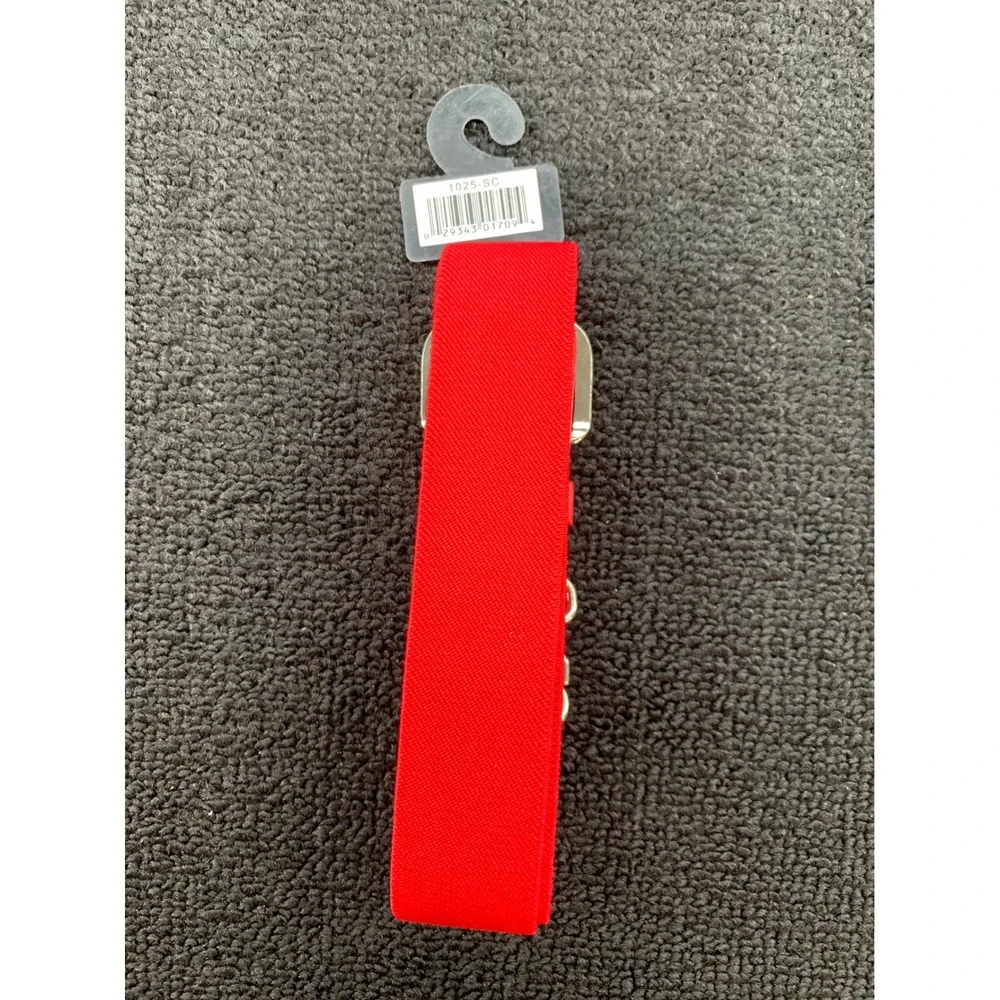 All Star Red Elastic Belt‎ With Silver Buckle For Youth Kids Baseball Softball